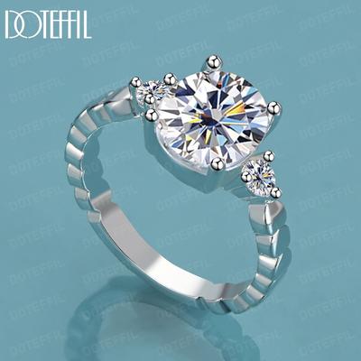 925 Sterling Zilver AAA Zirkonia Ring Bedel Trouwsieraden