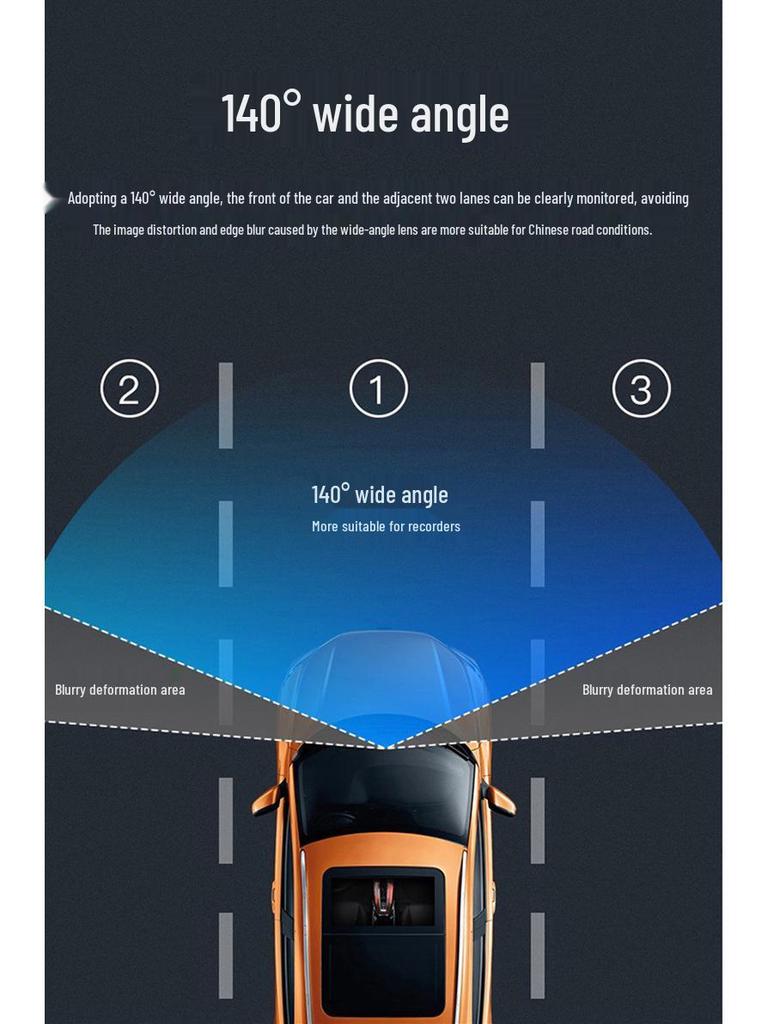 High-Definition Nachtsicht Drahtlose Dashcam mit Einzelobjektiv und WLAN