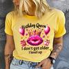 Polyester 100% Graphic Queen Print T-shirt, Short Sleeve Crew Neck Casual Top for Summer & Spring, Women's Clothing Summer