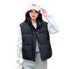 Export Women's Large Twill Stand-up Collar Vest Short Thickened Sleeveless Cotton Vest Live Broadcast Supply Outer Wear