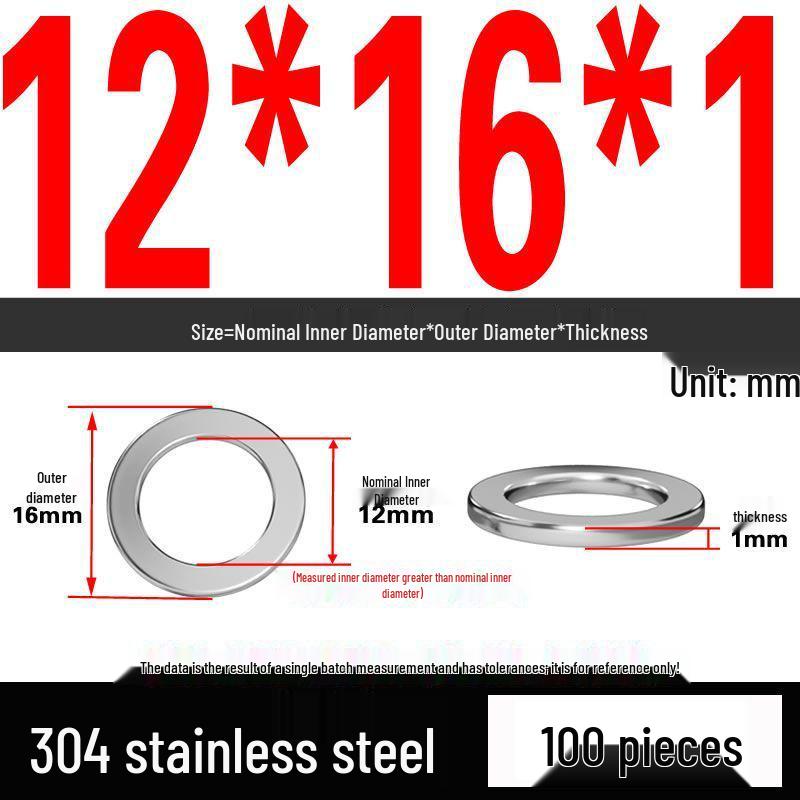 Thickened 304 Stainless Steel Flat Washer Spacer (M2-M36)