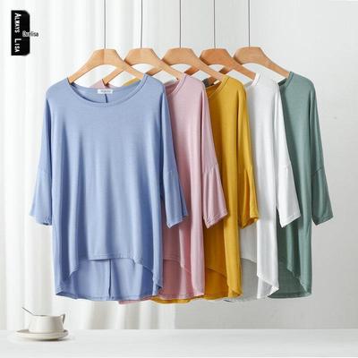 Ευρωπαϊκού & Αμερικάνικου Στυλ Γυναικείο Φαρδύ Μπλουζάκι Μεγάλο Μέγεθος Νυχτερίδα - Καλοκαιρινό Στρογγυλή Λαιμόκοψη Μήκους Μέσης με Μανίκια Τρία Τέταρτα.