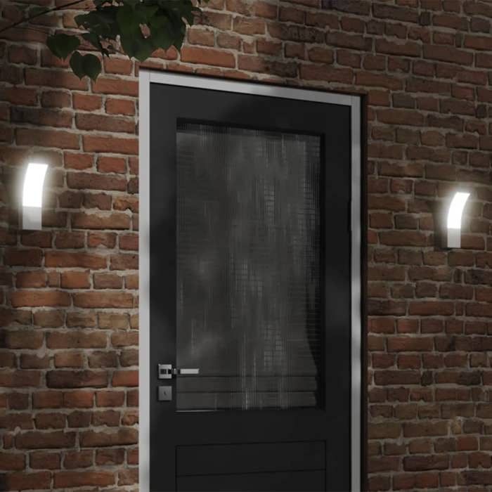 VidaXL Appliques murales LED d'extérieur 2 pcs blanc, éclairage mural LED d'extérieur, lampe murale de jardin, applique 4006265