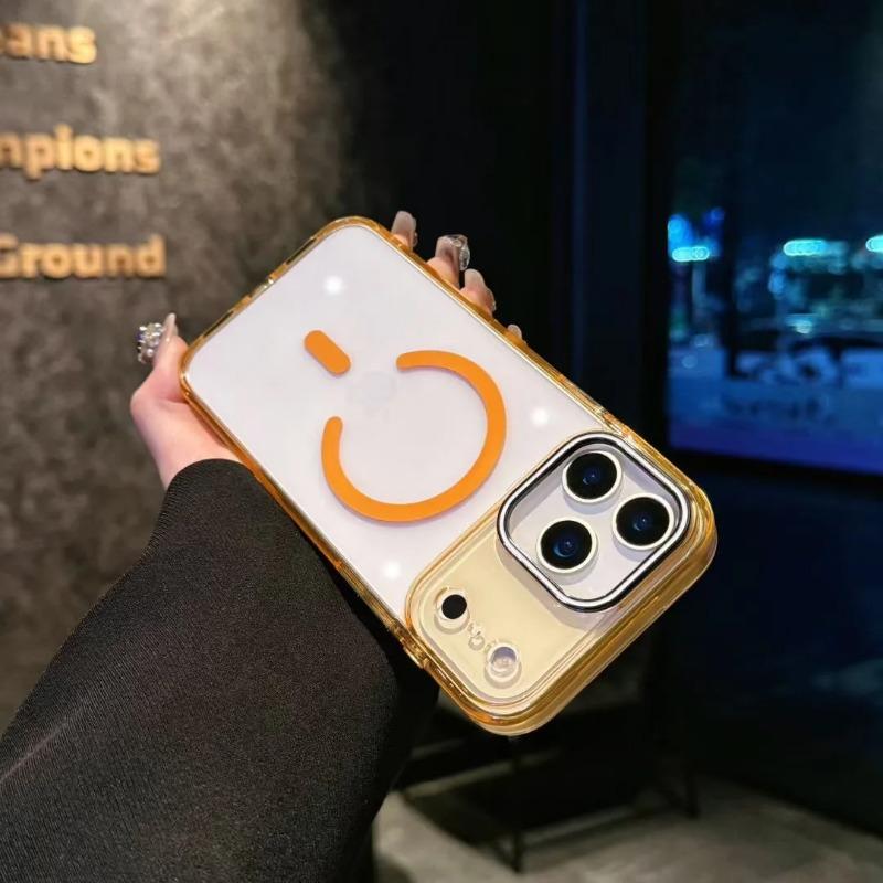 Luxury Solid Color Transparent Magnetic Case for IPhone 17 Air 16E 15 14 Pro Max Wireless Charging Acrylic Hard Protection Cover