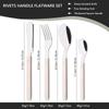 Beige Silber 4/16/24-teiliges Geschirr Acrylgriff Messer Gabel Löffel Set Edelstahl Besteckset Abendessen Küche Tafelbesteck