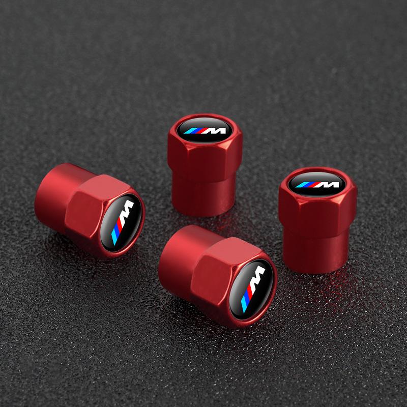 YMZD7 4Pcs Car Styling Wheel Tire Valve Caps Cover For BMW M Sports E36 E39 E46 E60 E90 E90 F10 F30 G20 G21 G30 G11 F15 X5 Accessories