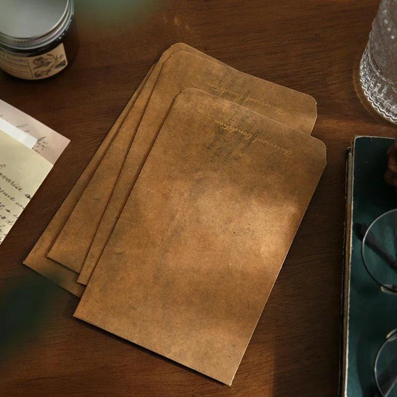 Vintage Kraft Konvolutt Retro Håndlaget postkort Kjærlighetsbrev Skrive Gaveemballasje Oppbevaringspose Invitasjon gratulasjonskort
