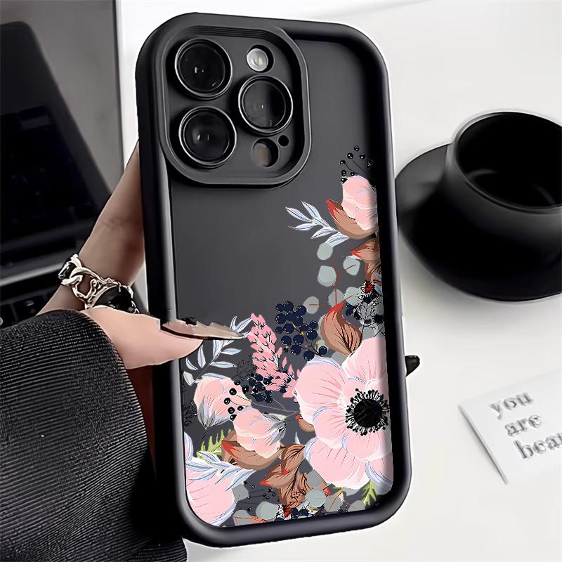 Soft Silicone Phone Case For Samsung Galaxy S25 Ultra S24 FE S23 Plus S22 S21 FE S20 FE Shockproof Flower Painted Funda Cover