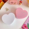 Heart Shape Jewelry Box with Mirror Double Layer Jewelry Case Boxes Portable Solid Color Jewelry Organizer Display