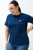 Women's Fashion Plus Size T-Shirt Crew Neck Short Orange Slit and Ruffle Detailed Boyfriend Knitted T-shirt