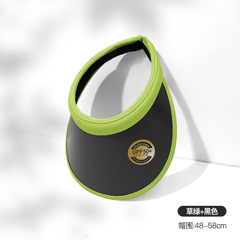 Sun Visor Hat for Women Men, Light Green Trim Black Headband , for Sports, Garden, and Outdoor Activities