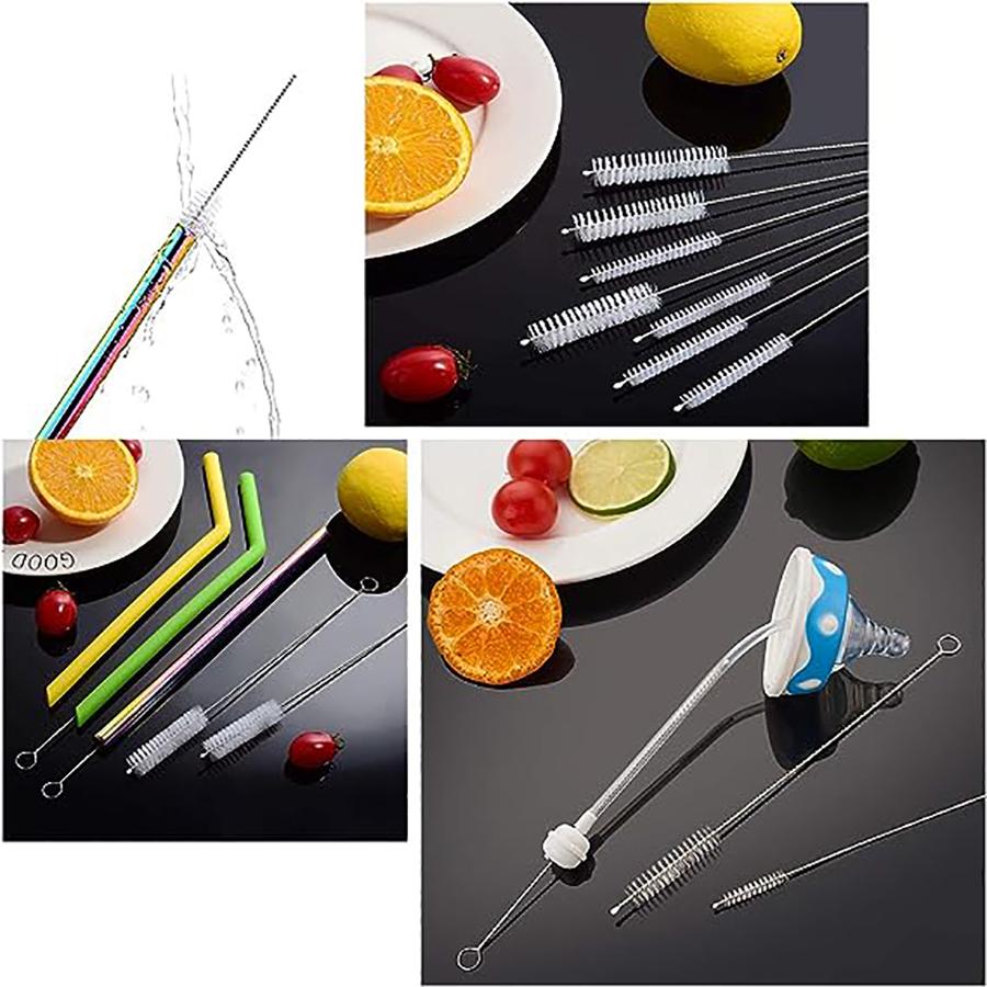 Trinkhalm Reinigungsbürsten Set - 9-teilig Extra Lang Pfeifenreiniger für Brillen, Trinkbecher, Flaschen und Röhrchen