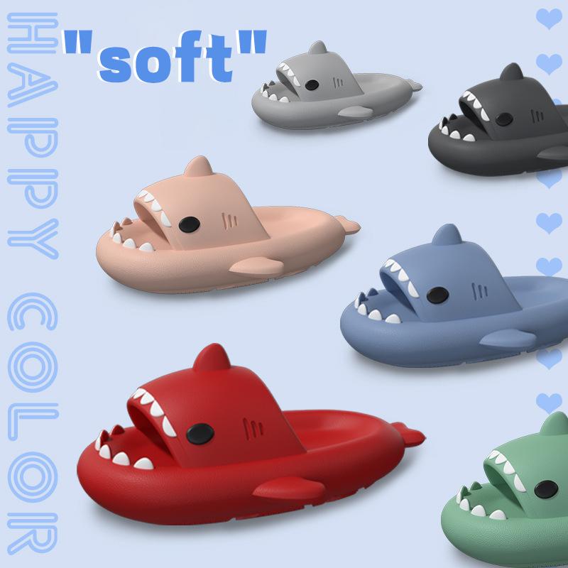 Fashion Litfun Thick-soled Shark Slippers For Women Men Premium Casual Sandals Classic Outdoor Couples Funny Slides EVA Home Cute Shoes