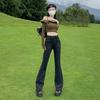 American Retro Flared Jeans Women's Spring and Autumn New Elastic Slim and Thin Design Mopping Pants