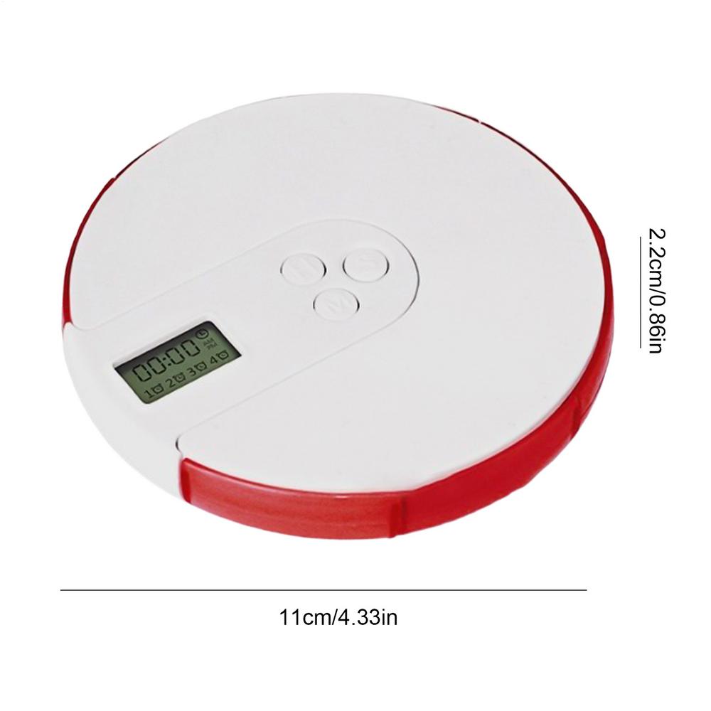 

Automatic Pill Dispenser Electronic Smart Pill Case Reminder up to 4 Alarms/Day 7-Day Tablet Storage Box Large Digital Display червоний