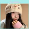 Cappello a Maglia Hello Kitty per Bambine Cartone Animato Carino Caldo Protezione per le Orecchie Accessorio Street Dance