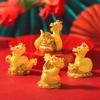 Premium Golden Dragon Desktop Decor With Auspicious Symbols For Car Or Home