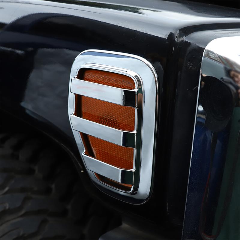 For Hummer H3 2005-2009 ABS Glossy silver Car Side Turn Signal Protection Cover Decorative Cover Sticker Exterior Accessories
