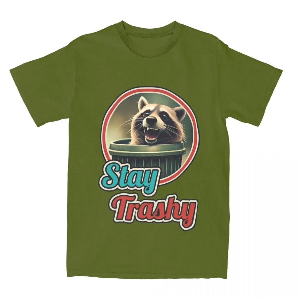 Camiseta Verão Fique Lixo Engraçada Feliz Amante de Guaxinins Lixo Lixo Guaxinins Camiseta Roupas Street Wear Camisetas