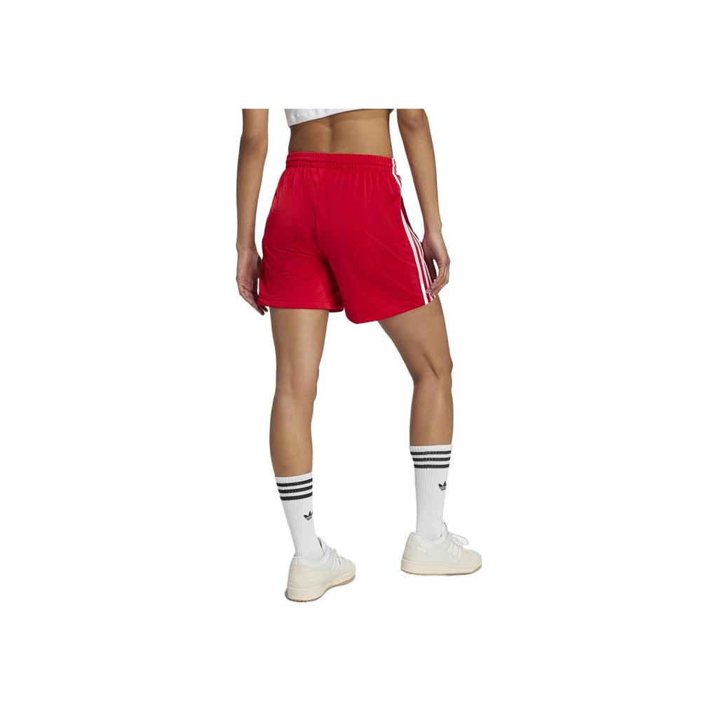 Adidas Logo Letter Embroidery Stripe Casual Shorts Women Bottoms Crimson IY7207
