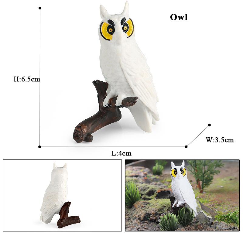 Oenux Garden Bird Figurines Snowy Owl Toucan Bucerotidae Animals Model PVC Action Figures Collection Toys For Kids Birthday Gift