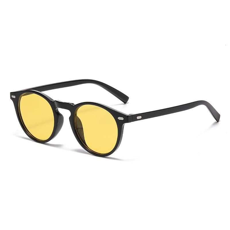 New Vintage Round Sunglasses UV400 Protection Sturdy Metal Frame Fashion Eyewear for Men Trendy Sunscreen Shades