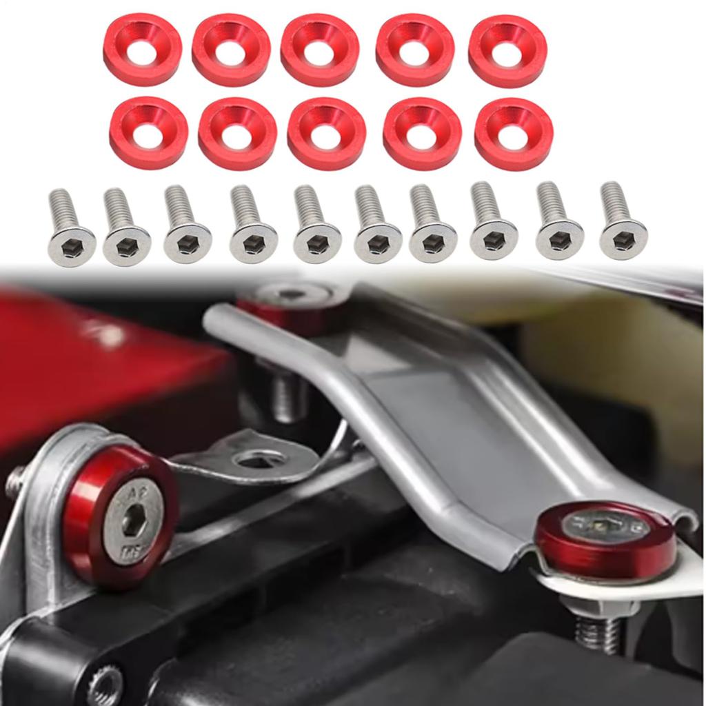 License Plate Frame Screws | Auto Tag Locking Screw, M6 Gasket Bolt, Rear Front Vehicle Modification Motorcycle RV License Plate