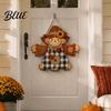 Front Door Welcome Sign Fall Wooden Hanging Sign Autumn Scarecrow & Pumpkin Maple Leaf Decor Hanger Harvest Thanksgiving Decor Farmhouse