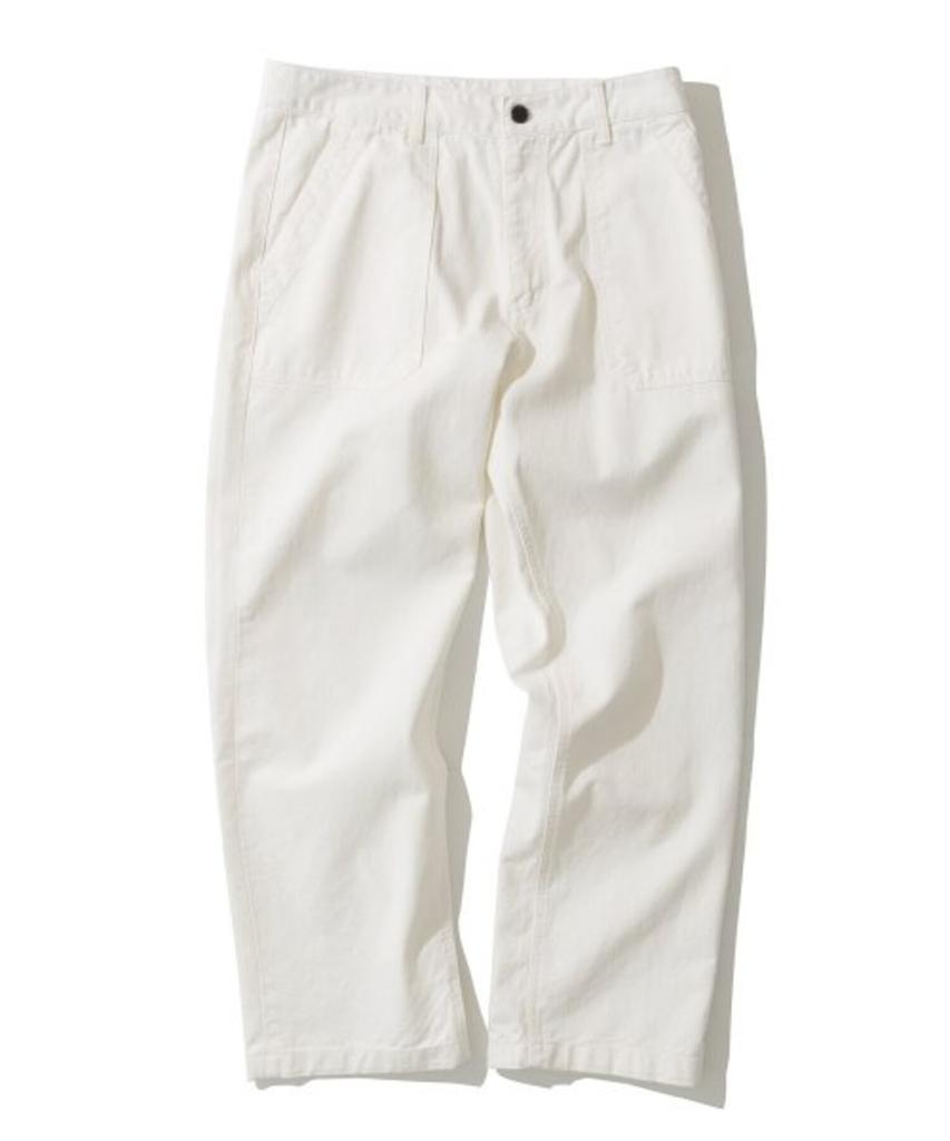 UNIFORM BRIDGE Cotton Fatigue Pants Regular Fit Off White