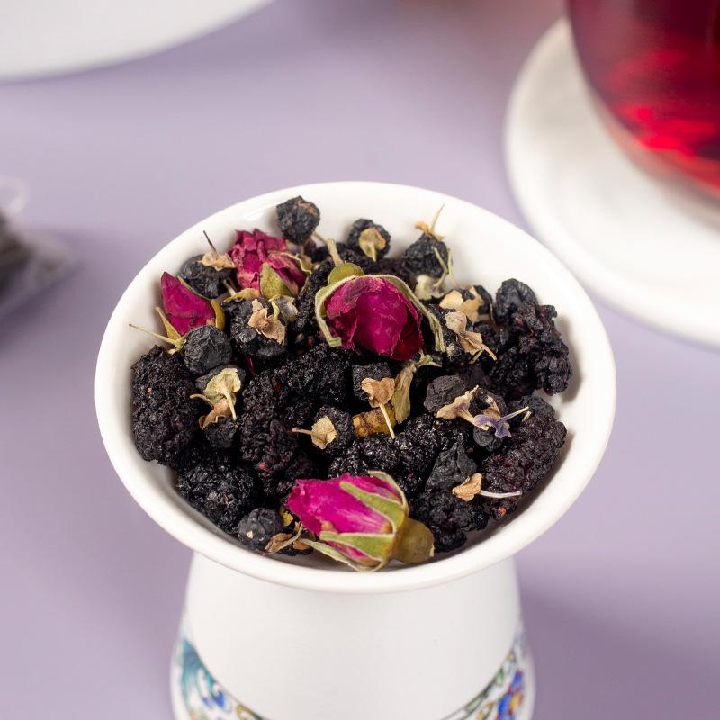 Black Goji Rose Mulberry Anthocyanin Tea Bags - Sulfur-Free, Individually Wrapped Standard Size