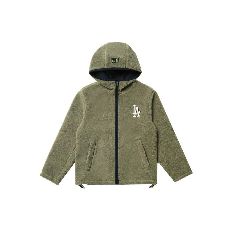 MLB Los Angeles Dodgers Velvet Jackets Unisex Khaki Hooded Thickened 31JPF2061-07K XS