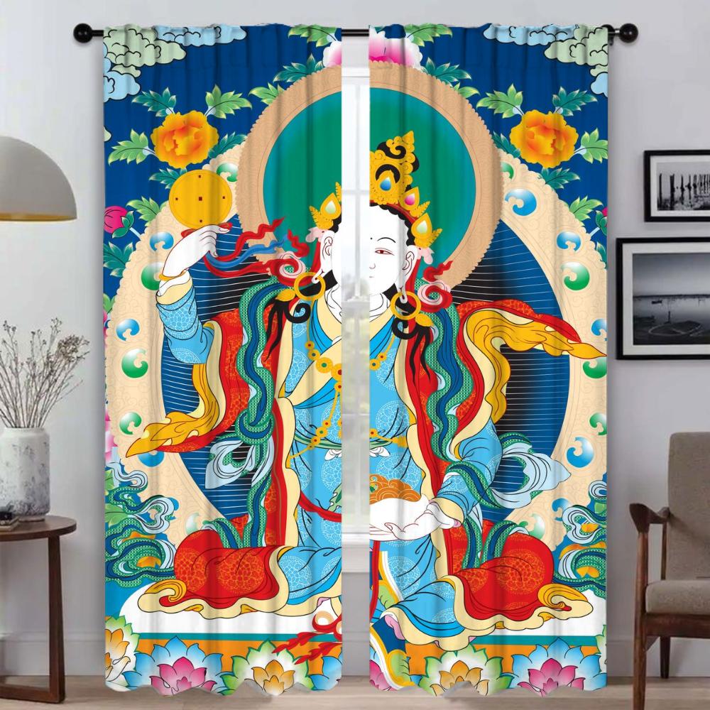 Islam Curtains for Living Room Curtain Halloween Decoration Partition Tulle for Bedroom Shades Home Interior Curtains 2 Pieces