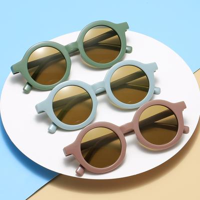 Novos óculos de sol infantis fofos de armação redonda, óculos de sol decorativos para bebês com proteção UV, óculos da moda para meninos e meninas
