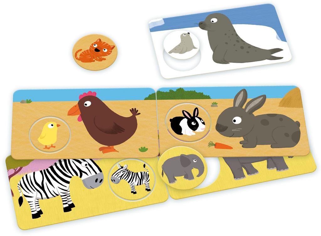 Jeu d'association NATHAN La Petite Ecole - Mamans et Bébés - Bébé Animaux - Mixte - A partir de 3 ans