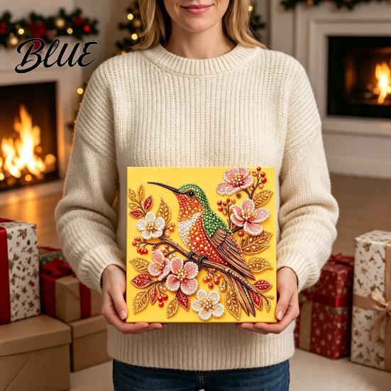 Faux Pearl Painting Craft Set Flower Bird Art Kit Kit Hummingbird DIY Sparkling 3D Wall