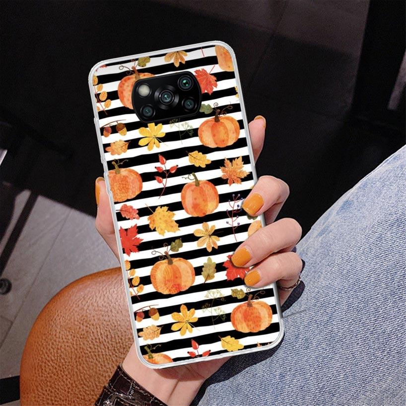 Pumpkin Happy Fall Autumn Phone Case For Xiaomi Poco X7 X6 X5 Pro F7 Ultra Redmi 15C 15 13C 13 12C 12 10 10A 10C 9 9A 9C 9T Cove