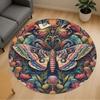 1pc Butterfly Flowers Round Chair Mat Area Rug - Non-Slip, Floor Mat for Office, Bedroom, and Indoor Decor C1118188