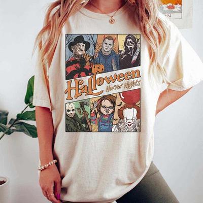 Retro Horror Characters Halloween Shirt Horror Movie Halloween Horror Nights Unisex T-Shirt