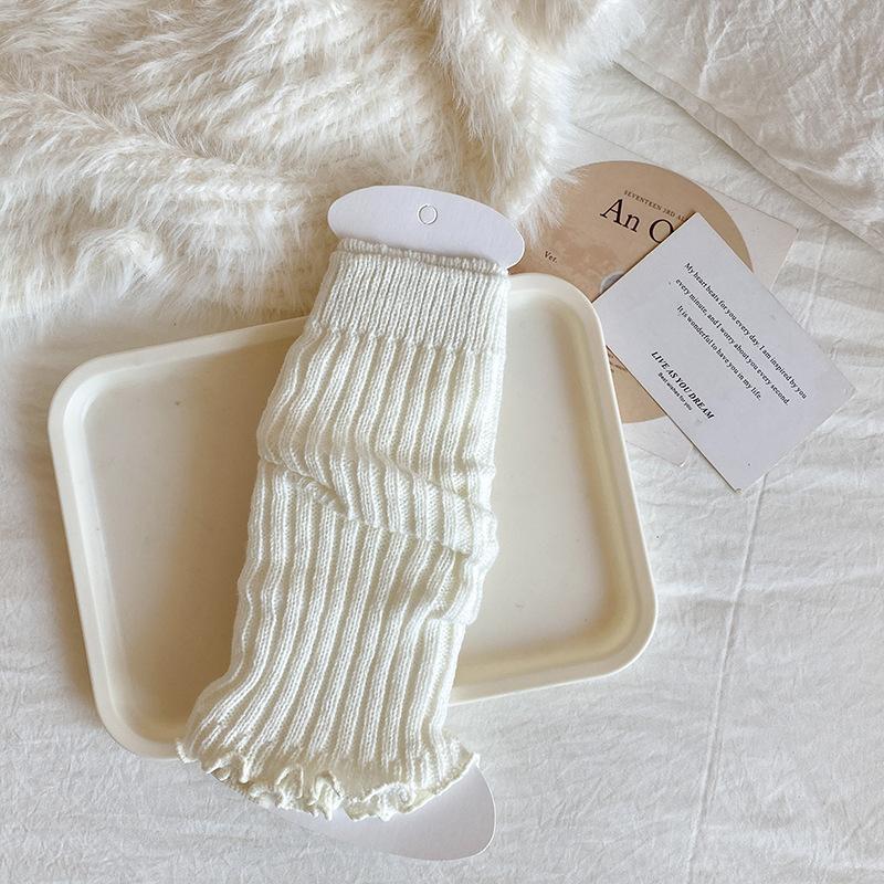 Socks For Spring And Autumn Children'S Stacking Socks Red Long Tube Lace Knitted Baby Girl Medium Tube Leg Cover