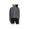Under Armour Solid Color Cotton Knit Stand Collar Training Sports Hoodie Women Hoodies Gray 1379496-010