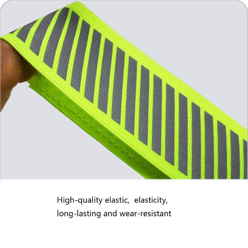 Adjustable Reflective Wristband Safety Wrist Strap with Twills Pattern for Outdoor Cycling Adventure and City Commuting