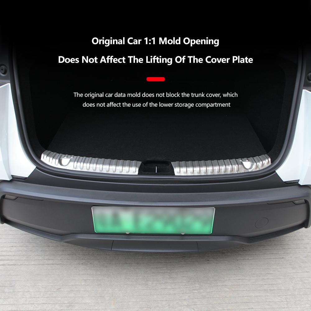 Heenvn For Tesla Model Y Juniper 2025 2026 Car Rear Trunk Threshold Protector Stainless Steel Rear Cargo Bumper Sill Cover Guard