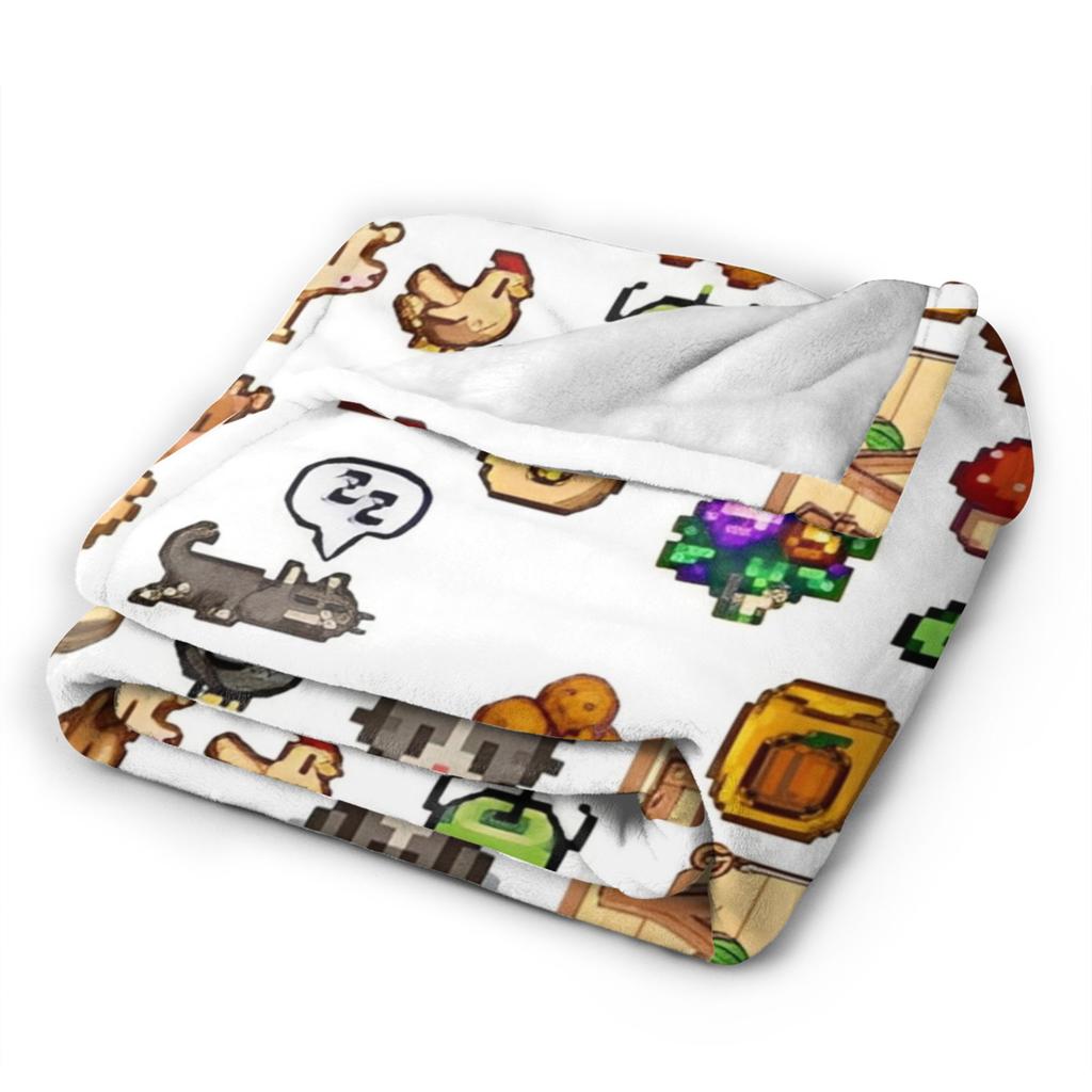 Creature In Stardew Valley Flannel Throw Fashion Blankets Cute Jimino Animals for Bedding Throws Knitted Fashion Blanket Car Warm Breathable
