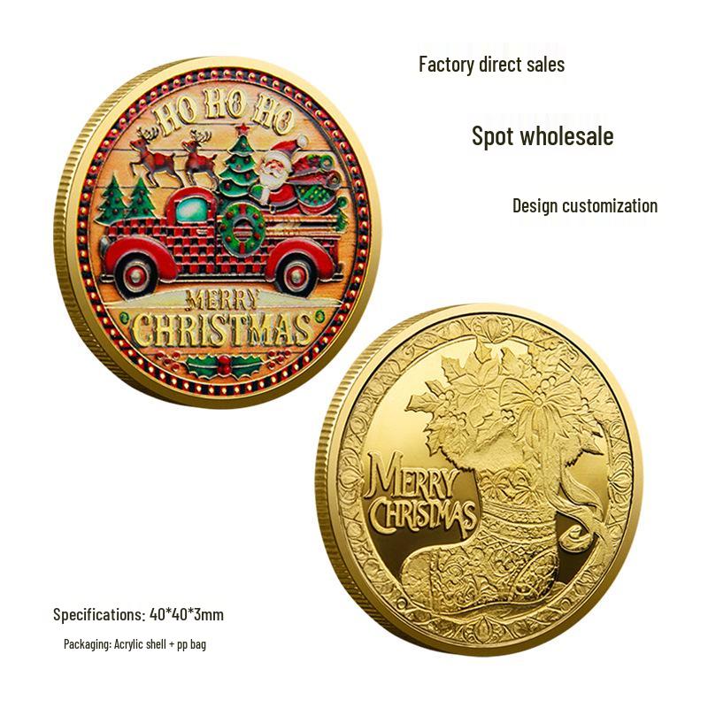 Christmas Santa Claus Commemorative Coin - Holiday Gift and Lucky Medal