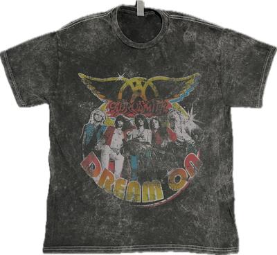 Aerosmith Dream On T-Shirt Steven Tyler Classic Rock Band Vintage Wash Tee