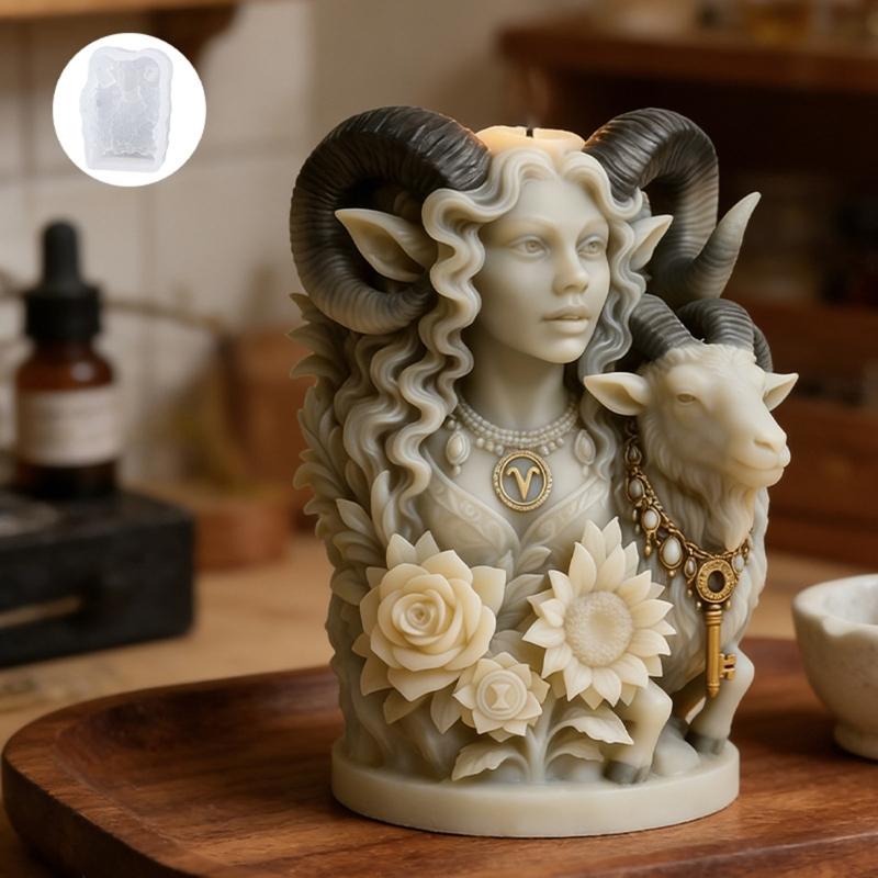 Goat Goddess Silicone Candle Molds Lady Figure Silicone Molds For Resin Casting Handmade Candle Soap Making Chocolate