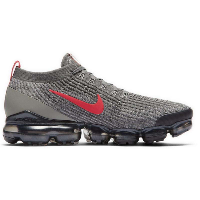 Nike Air VaporMax Flyknit 3 Grey Track Red Running Shoes CT1270-001