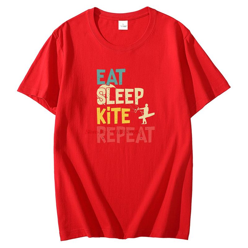 Eat Sleep Kite Repeat Graphic T Shirts Cotton Short Sleeve Tshirts Unisex Summer New Shirts And Tshirts Fashion Print T Shirt