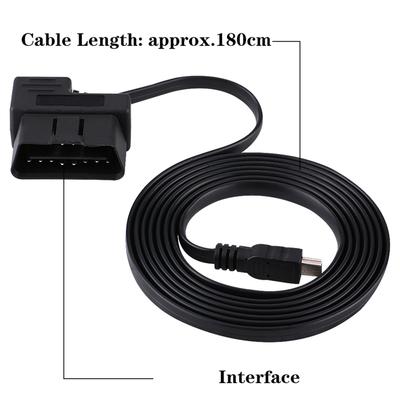 USB Cable, 180cm for Car OBDIIEOBD 16 Pin, Diagnostic Extension Adapter To USB Cable