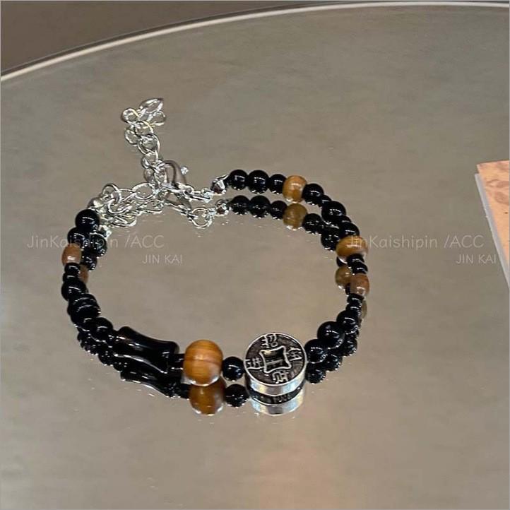 Retro Chinesische Tinte Perlenarmband - Dark Trend Geschenk für Männer